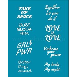 Silk Screen Printing Stencil, for Painting on Wood, DIY Decoration T-Shirt Fabric, Word, 100x127mm(DIY-WH0341-253)