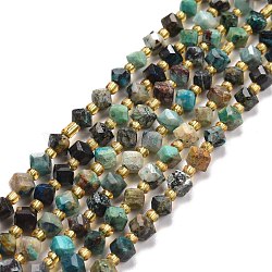 Natural Chrysocolla Beads Strands, Faceted, Rhombus, 5~6x5~6x4~5mm, Hole: 1mm, about 49~55pcs/strand, 15.35''~15.75''(39~40cm)(G-P463-32)