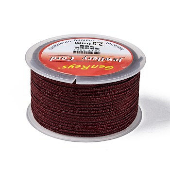 Braided Nylon Threads, Dyed, Coffee, 2.5mm, about 10.93 yards(10m)/roll