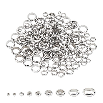 304 Stainless Steel Spacer Beads, Ring, Stainless Steel Color, 180pcs/box