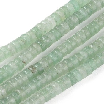 Natural Green Aventurine Beads Strands, Heishi Beads, Flat Round/Disc, 4.5x2.5mm, Hole: 0.8mm, about 160pcs/Strand, 15.7 inch(40cm)