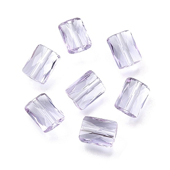 Glass Imitation Austrian Crystal Beads, Rectangle, Faceted, Lavender, 8x6.5x4mm, Hole: 1.2mm
