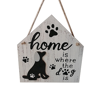 Wood Door Wall Hanging Decorations, House, Dog, 175x160x8mm