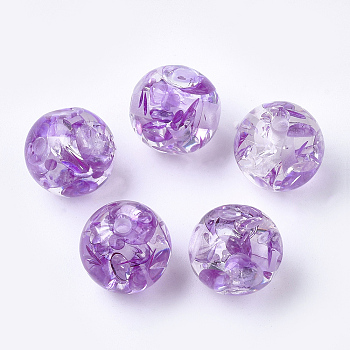 Resin Beads, Imitation Amber, Round, Dark Orchid, 19.5mm, Hole: 2.5mm