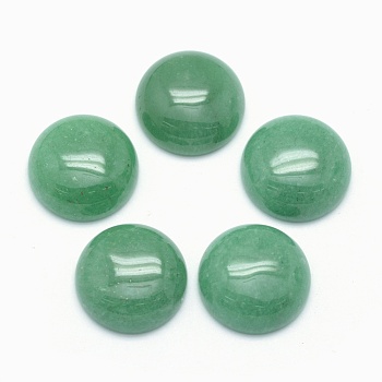 Natural Green Aventurine Cabochons, Flat Round, 16x6mm