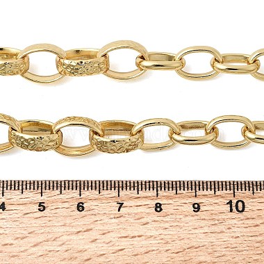 10.5MM Brass Textured Cable Chain Necklaces(NJEW-L013-05G)-5