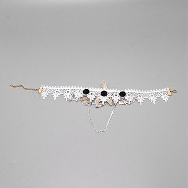 Lace Cloth Choker Necklaces(NJEW-WH0002-01)-2