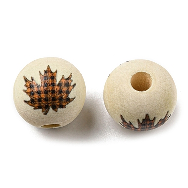 Autumn Wood European Beads(WOOD-H105-04B-01)-2
