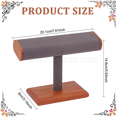 T-Shaped Bar Wood Covered with Microfiber Bracelet Display Stands(BDIS-WH0014-01)-2
