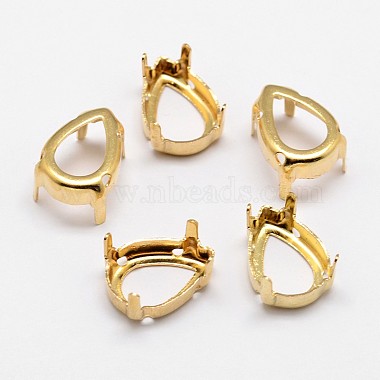 Flat Teardrop Brass Sew on Prong Settings(X-KK-N0084-A02-10x14G)-1