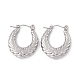304 Stainless Steel Wheat Ring Thick Hoop Earrings for Women(EJEW-B018-08P)-1