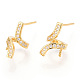 925 Sterling Silver Stud Earring Findings Micro Pave Cubic Zirconia(STER-T007-18G)-3