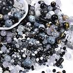 DIY Lampwork Beads & Glass Seed Beds Jewelry Making Findings Kits, Mixed Shapes, Black, 2~12.5x3~10.5mm, Hole: 0.9~2mm(SEED-K010-01H)