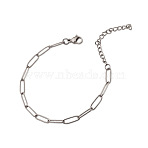304 Stianless Steel Paperclip Chains, Drawn Elongated Cable Chains Bracelet Making, with Lobster Claw Clasps and Extension Chain, Stainless Steel Color, 7-7/8 inch(20cm)(STAS-CJC0003-18P-07)