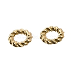 304 Stainless Steel Linking Rings, Ion Plating(IP), Twist Ring, Real 18K Gold Plated, 6x1.5mm, Inner Diameter: 2.8mm(STAS-L315-057G)
