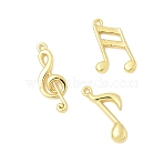 Brass Pendants, Musical Note Charms, Rack Plating, Long-Lasting Plated, Cadmium Free & Lead Free, Real 18K Gold Plated, 14.5~17x6~9.5x1.5~2mm, Hole: 1mm(KK-I276-70G)