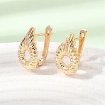 Brass Hoop Earrings for Women, Teardrop, Real 18K Gold Plated, 17x10.5x13mm(KK-CBACA55-15G)