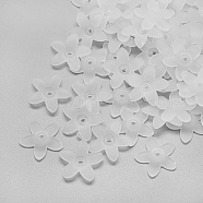 5-Petal Transparent Acrylic Bead Caps, Frosted, Clear, 17x16x4mm, Hole: 1.5mm, about 1600pcs/500g(FACR-S011-SB518)