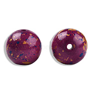 Spray Painted Resin Beads, Round, Purple, 20x19mm, Hole: 2~2.4mm(RESI-N034-19-V04)