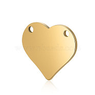 201 Stainless Steel Stamping Blank Tag Pendants, Manual Polishing, Heart, Golden, 15x16x1mm, Hole: 1.5mm(STAS-S105-T615-2)