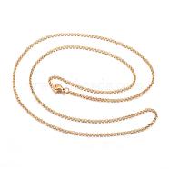 304 Stainless Steel Rolo Chains Necklaces, Golden, 19.6 inch(50cm), 2mm(NJEW-G278-02G)