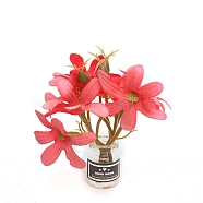 Plastic Flower Miniature Ornaments, Micro Landscape Dollhouse Accessories, Pretending Prop Decorations, Orange Red, 80mm(PW-WG0299B-01)