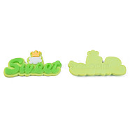 Opaque Resin Cabochons, Word Sweet, Lime Green, 27x50.5x5mm(CRES-N021-129)