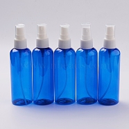 Plastic Spray Bottles, with Fine Mist Sprayer & Dust Cap, Refillable Bottle, Blue, 14.4x3.8cm, Capacity: 110ml(3.71 fl. oz)(AJEW-XCP0001-12)