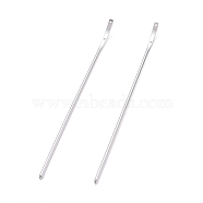 Brass Hair Stick Findings, U Shaped, Silver, 167x4x3mm, Hole: 1.4mm and 1.6mm(KK-F830-03S)