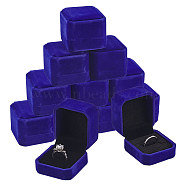 Square Velvet Ring Boxes, Royal Blue, 49.5x54.5x41.5mm(VBOX-WH0002-01D)