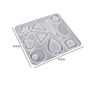 Pendant DIY Silicone Molds, Resin Casting Molds, for UV Resin & Epoxy Resin Craft Making, Triangle/Heart/Star, 93x88x3mm(PW-WG93789-08)