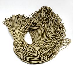 Polyester & Spandex Cord Ropes, 16-Ply, Dark Khaki, 2mm, about 109.36 yards(100m)/bundle(RCP-R007-368)