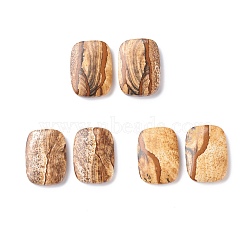 Natural Picture Jasper Cabochons, Recangle with Pattern, 25x18x4mm, about 2pcs/pair(G-D478-02D-01)