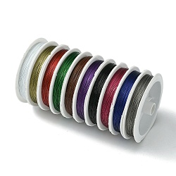 Tiger Tail Wire,Nylon-coated Stainless Steel,Mixed Color,0.38mm,about 196.85 Feet(60m)/roll,10 rolls/set(TWIR-R002-0.38mm-M)