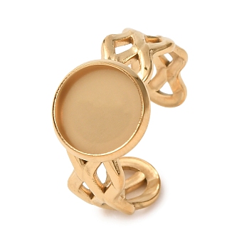 304 Stainless Steel Ring Components, Round Bezel Cup Ring Settings, Ion Plating(IP), Golden, 11.5mm, 18mm, Tray Size: 10mm