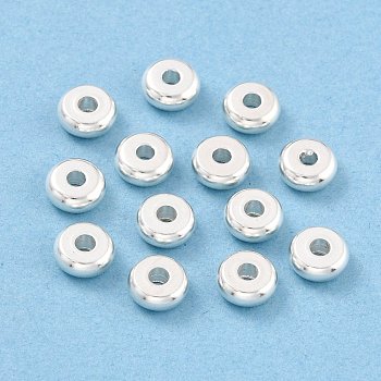 304 Stainless Steel Spacer Beads, Flat Round, Silver, 6x2.5mm, Hole: 1.8mm