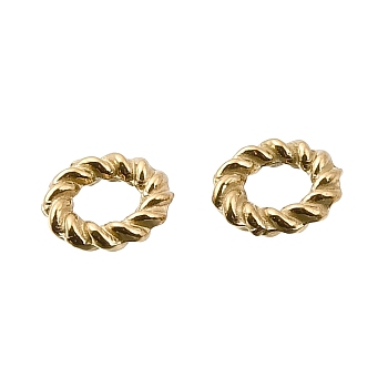 304 Stainless Steel Linking Rings, Ion Plating(IP), Twist Ring, Real 18K Gold Plated, 6x1.5mm, Inner Diameter: 2.8mm