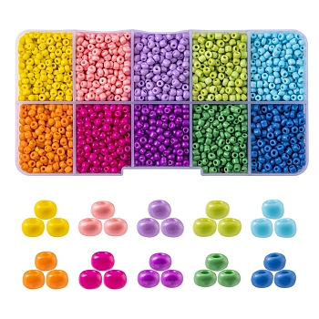 DIY Seed Beaded Bracelet Making Kit, Including Round Glass Seed Beads, Tweezers, Elastic Thread, Polyester Thread, Mixed Color, Beads: 3560pcs/box