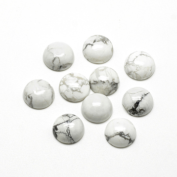 Natural Howlite Cabochons, Half Round/Dome, 16x6mm