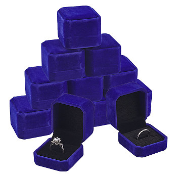 Square Velvet Ring Boxes, Royal Blue, 49.5x54.5x41.5mm