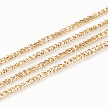 3.28 Feet Soldered Brass Curb Chains, Real 18K Gold Plated, 1.8x1.3x0.4mm