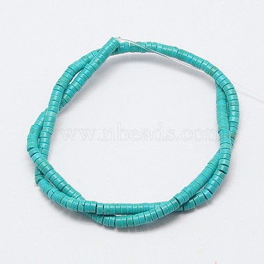 Teints perles synthétiques turquoise brins(G-P083-6mm-83K)-2