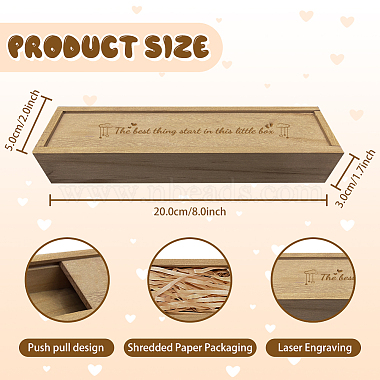 Rectangle Wooden Pregnancy Test Keepsake Box with Slide Cover(CON-WH0102-005)-2