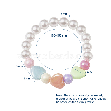 Bracelets extensibles en perles acryliques pour enfants(BJEW-JB04833-M)-5
