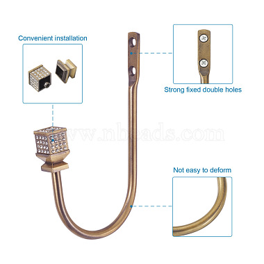Zinklegierung u Form Haken Kleiderbügel Vorhang(SW-TAC0002-08B)-4