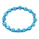 pierres précieuses mélangées faites à la main au chalumeau mauvais œil bracelets extensibles en perles(BJEW-JB10208)-3