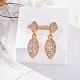 Brass Micro Pave Cubic Zirconia Stud Earrings(EJEW-K400-43G)-2