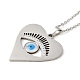 Heart with Evil Eye 304 Stainless Steel Enamel Pendant Necklaces(NJEW-E104-05P)-1