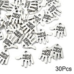 30Pcs Tibetan Style Alloy Charms, Cadmium Free & Lead Free, Hand Palm with Word Hand Made, Antique Silver, 12.5x13x1mm, Hole: 1mm(FIND-YW0007-97AS)