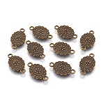 Alloy Links connectors, Oval, Antique Bronze, 18x11mm, Cadmium Free & Nickel Free & Lead Free(PALLOY-A14025-AB-NF)